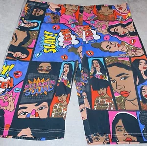 On Fire Women’s Slay Queen Plus Size Comic Strip Print Biker Shorts 3x - Picture 1 of 3