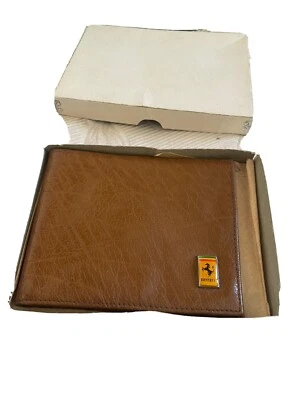 PURE BROWN LEATHER WALLET FERRARI FORMULA 1 70s Untraceable - Image 1 of 4
