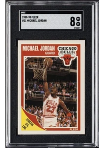 1989-90 Fleer Michael Jordan #21 tarjeta de baloncesto SGC 8 - Imagen 1 de 2