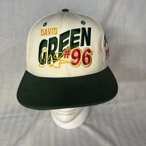 NASCAR CAT David Green #96 Racing Beige/Green Adjustable Cap Hat Made In USA - Picture 1 of 7