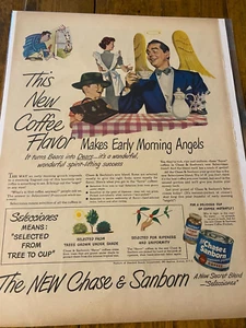 Vintage 1949 Chase & Sanborn Kaffee Early Morning Angels Anzeige - Bild 1 von 1