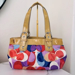 Bolso de mano Coach Soho con estampado de bufanda F13798 para mujer Bolso de hombro Cartera Charol - Imagen 1 de 11