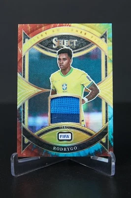 2024-25 Select FIFA Rodrygo Swatches Patch Tie-Dye Prizm #'d/25 - Image 1 of 2