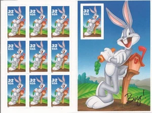 US Stamp 1997 Bugs Bunny 10 Stamp Sheet Scott #3137 - Picture 1 of 1