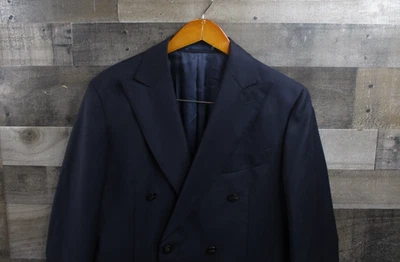 Blazer Suitsupply Para Hombres 40R Azul Marino Habana DB Parche Lana Delgado Angelico Italia Foto 1 de 4