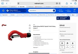 Cortador de tubos de alimentación por tornillo Apollo liberación rápida (PROTC2) NIP HACER OFERTA - Imagen 1 de 2