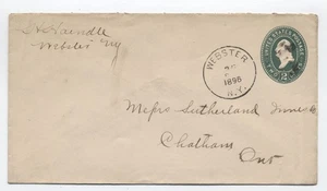 1896 Webster NY 2ct busta verde timbrata per il Canada [sr.1192] - Foto 1 di 3