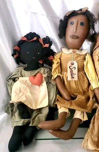 AFRIKANISCH-AMERIKANISCHES, HANDGEFERTIGTES COUNTRY FOLKART, STOFFPUPPE PAAR (2-TEILIGES SET) - Bild 1 von 9