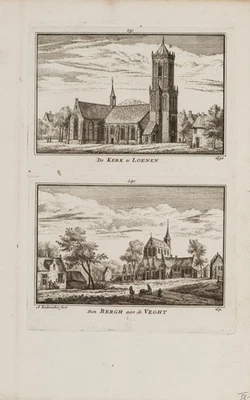 A. RADEMAKER (*1675), Kirchendarstellungen in Loenen und Bergh,  1650, Rad. - Bild 1 von 4