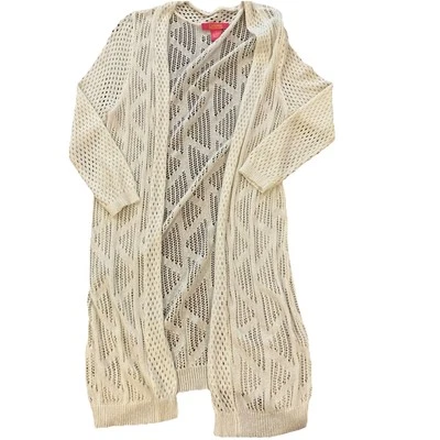 Cárdigan Suéter Catherines Blanco Ligero Encubrimiento Frente Abierto Manga 3/4 Largo, Foto 1 de 4