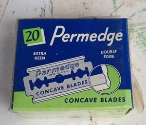 Vintage Permedge Double Edge Concave Razor Blades. 20 in Original Box - Picture 1 of 4