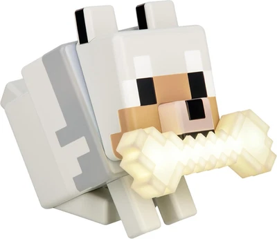 Paladone Minecraft Wolf Globuddies luz de mudança de cor 3D, oficialmente licenciada - Imagem 1 de 4