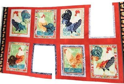 Panel de tela de gallo de Henry Glass & Co. para edredones y manualidades panel de 44" x 25" Foto 1 de 4