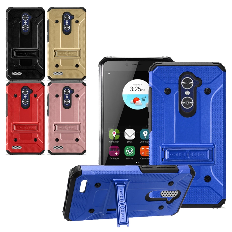 Funda resistente a impactos a golpes con cubierta de soporte para ZTE Max Duo LTE Imperial Max  Foto 1 de 1