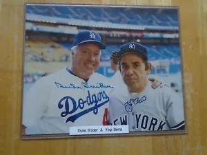 Foto autografiada de Duke Snider + Yogi Berra de 8" x 10" Dodgers + Yankees - Imagen 1 de 3