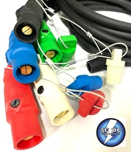 CAM LOCK 2/0 TYPE W Entertainment ,Generator Cables  5 Cable Pigtail Set MMMMM - Picture 1 of 2