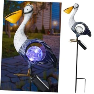 Solar Metal Bird Statues Bird Garden Sculpture Bird Lawn Ornaments with - Picture 1 of 7