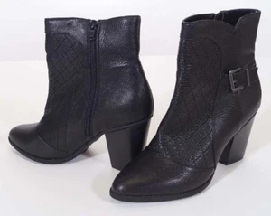 Me Too Charis Womens Black Leather Heels Ankle Bootie Boots 10M - Picture 1 of 1