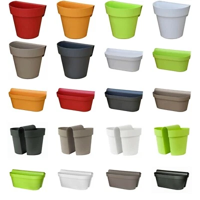 Blumenkasten 4 Größen 7 Farben zur Wahl Geländertopf Hängetopf Blumentopf Balkon - Bild 1 von 4