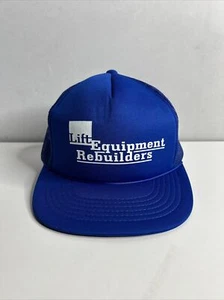 Cappello SnapBack Vintage Attrezzatura Sollevamento Ricostruttori Corda Bill Blu Nuovo Senza Etichette - Foto 1 di 6