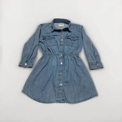 Camisa de vestir ZARA de mezclilla suave para mujer talla XS azul suave bolsillos lavados cintura ceñida Foto 1 de 4