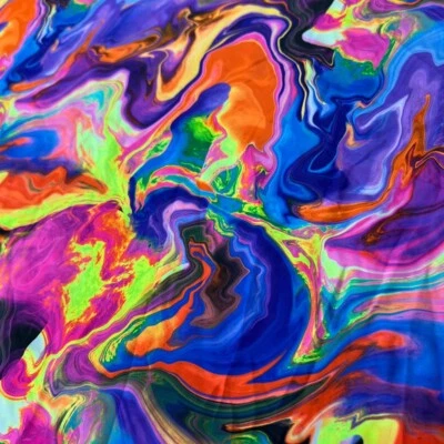 Colorful Marble Print Nylon Spandex Fabric 4 Way Stretch for Swimwear - Image 1 of 4