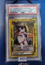 2019 Panini National Convention Dwyane Wade Vip Gold Autograph Pop 1 PSA 10