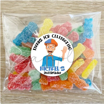 Blippi Stickers for lollipops goody bags party favors gift boxes Personalized