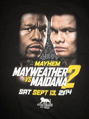 Camiseta 2014 Floyd Mayweather vs Marcos Maidana 13 de septiembre de 2014 "Mayhem 2" (LG) Foto 1 de 2