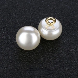 10Pcs 10mm Half Ball Dome Pearl Buttons with Metal Shank DIY Sewing Clothes - Picture 1 of 36