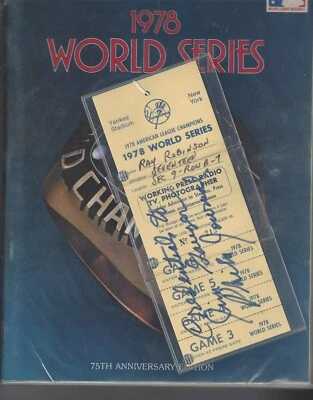 1978 WORLD SERIES YANKEES vs. DODGERS PROGRAM  w/PRESS PASS  Excellent condition - Image 1 of 3