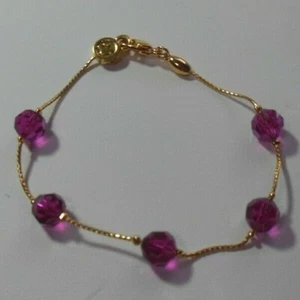 Swan Logo SWAROVSKI Magenta Pink Crystal Bracelet 8" - Picture 1 of 3