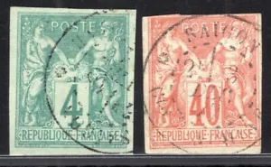 FRANCE / GENERAL ISSUES / SAIGON COCHINCHINE / Y&T # 25 – 27 USED / CV 165€ - Picture 1 of 3