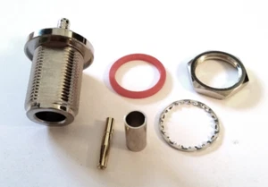 (2 piezas) Gato de crimpado de mamparo tipo N para RG-58/U RF Industries RFN-1022-8-C1 - Imagen 1 de 1