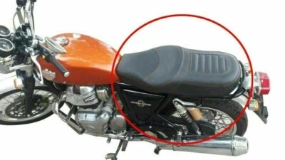 Asiento doble acolchado personalizado para Royal Enfield Interceptor 650cc rosca blanca EC Foto 1 de 4