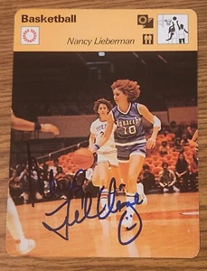 Nancy Lieberman  Autographed 1979 Sportscaster Card Italy  Near Mint - Picture 1 of 2