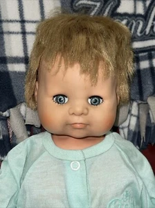 Vtg 20” Baby Doll Floppy Arms Sleep Eyes Stuffed Vinyl Body Crier Chubby Cheeks - Picture 1 of 12