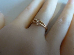 22k Gold ring (plated) Size 6, CZ stone Womens quality fashion jewellery / NWT - Bild 1 von 7