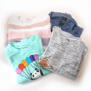 Lot of Four Girls Size 6 / S Sweaters Panda Star Cardigan Striped - Picture 1 of 8