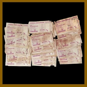 Heavily Damaged 1000 x Zimbabwe 5 Billion Dollar Agro Cheque Bundle Brick - Picture 1 of 8