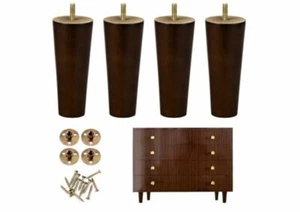 One Sight Wood Furniture Legs Set of 4 for Chair Brown OPEN BOX 3 LEGS ONLY - Picture 1 of 5