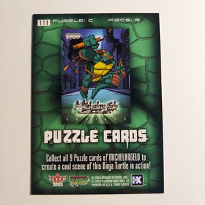 2003 Fleer Teenage Mutant Ninja Turtles Card #111 Puzzle C Piece 9 Michelangelo