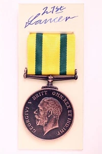 WW1 GEORGE V MILITARY TERRITORIAL FORCE WAR MEDAL FOR VOLUNTARY SERVICE OVERSEAS - Picture 1 of 2