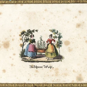 Stammbuch Freundschaftsalbum 1858 historisch Kassette Romantik Brief Schweidnitz - Picture 1 of 12