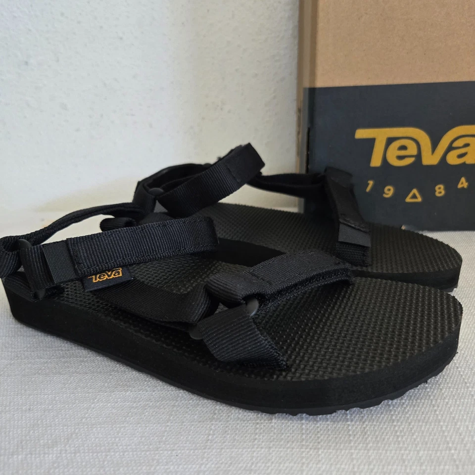 KIDS UNISEX SIZE 2 BLACK TEVA ORIGINAL UNIVERSAL SANDALS 1116656C
