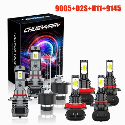 8PCS Front LED HID Headlights Daytime Fog Light Bulbs For Acura RL 2005-2012 - - Image 1 of 4