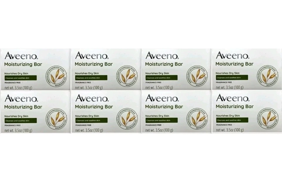 Aveeno Moisturizing Bar w/ Nourishing Oat 3.5oz ( 8 bars )  Fast Shipping - Image 1 of 1
