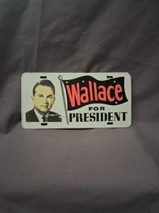 Placa de metal vintage años 60 George Wallace para presidente - Imagen 1 de 5