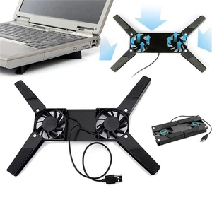 Notebook Laptop Kühler Cooler Kühlpad Ständer 2 Lüfter Faltbare Cool Stützhalter - Bild 1 von 8