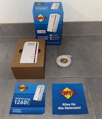 AVM FRITZ!Powerline Adapter 1260E inkl. Zubehör in OVP - wie neu - Bild 1 von 4